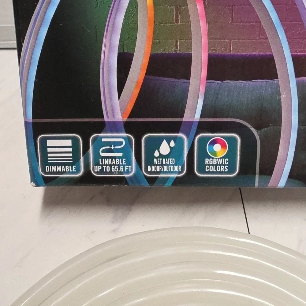 EcoSmart 6.5 ft. RGBWIC Color Changing Dimmable PlugIn LED Neon Flex Strip Light